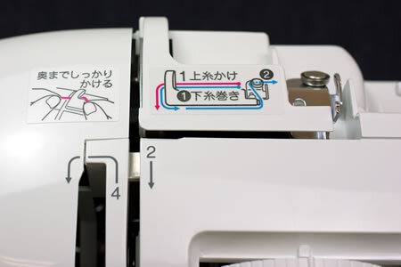 ブラザーA35の糸掛けティーチングラベル