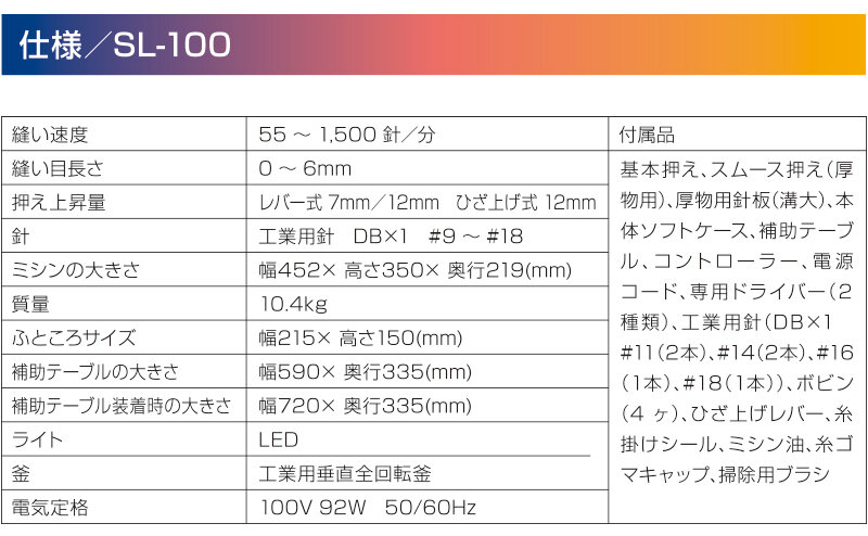 JUKI 新発売 SL100