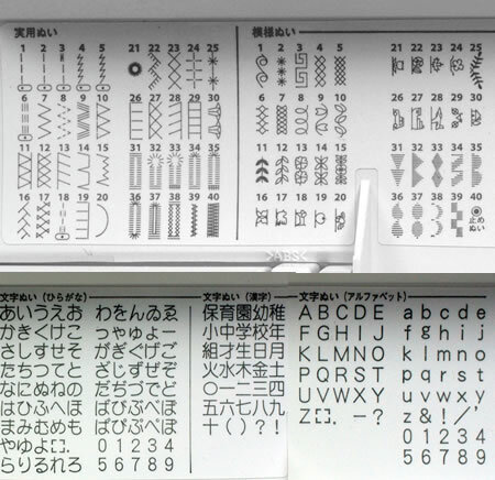 SC317の縫い模様数260種類